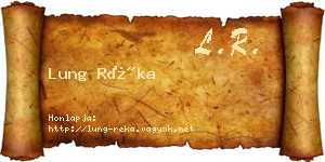 Lung Réka névjegykártya